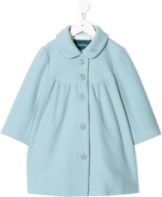 Familiar Jas met enkele rij knopen Blauw