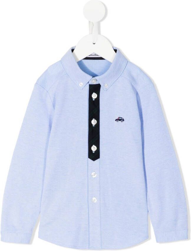 Familiar Poloshirt met lange mouwen Blauw
