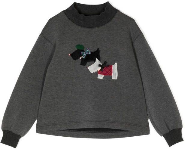 Familiar Sweater met hondenprint Grijs