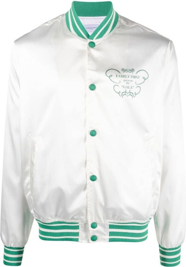 Family First Bomberjack met print Wit