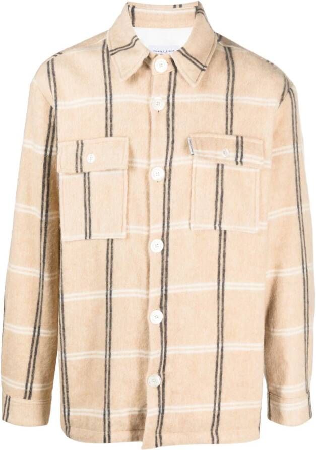 Family First Geruit overhemd Beige