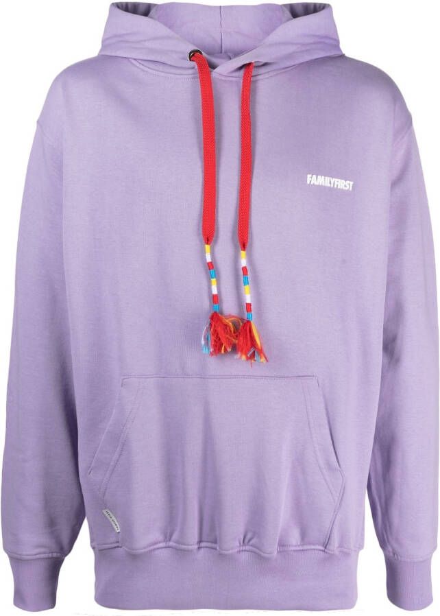 Family First Hoodie met logo Paars