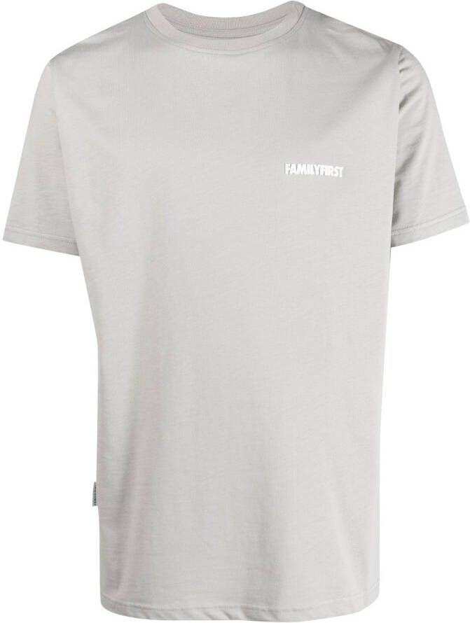 Family First T-shirt met logoprint Grijs