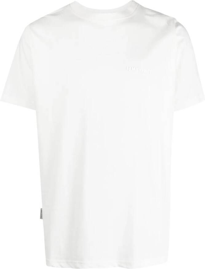 Family First T-shirt met logoprint Wit