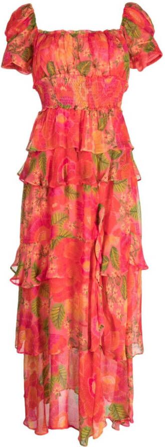 FARM Rio Maxi-jurk met bloemenprint Roze