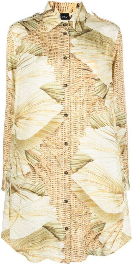 Fay Blousejurk met print Beige