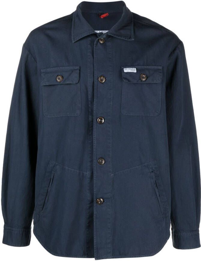 Fay Button-up shirtjack Blauw