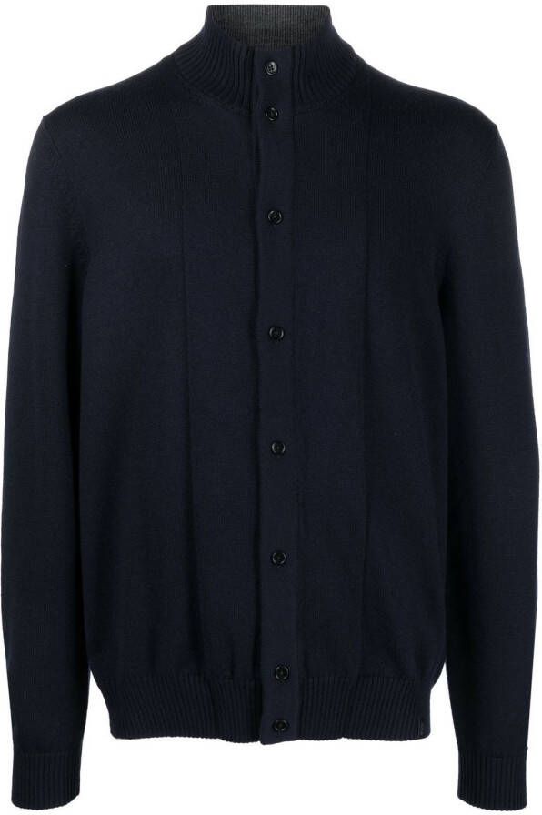 Fay Button-up vest Blauw