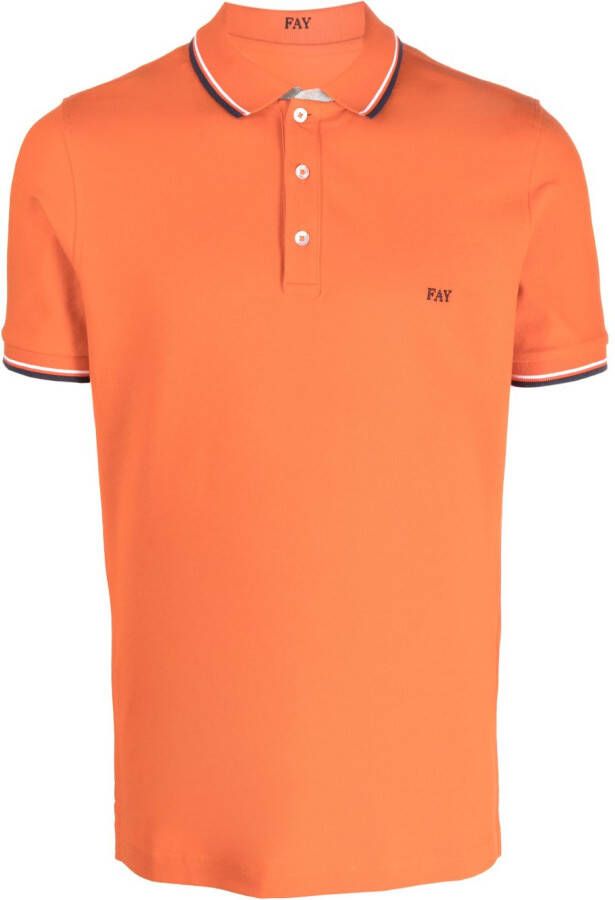 Fay Poloshirt met geborduurd logo Oranje