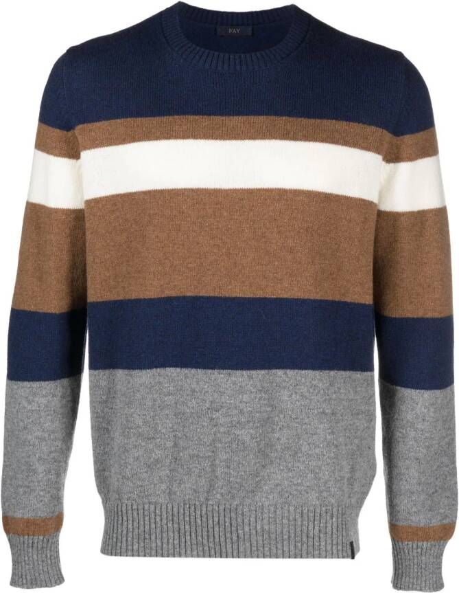 Fay Gestreepte sweater Grijs