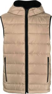 Fay hooded quilted gilet Beige