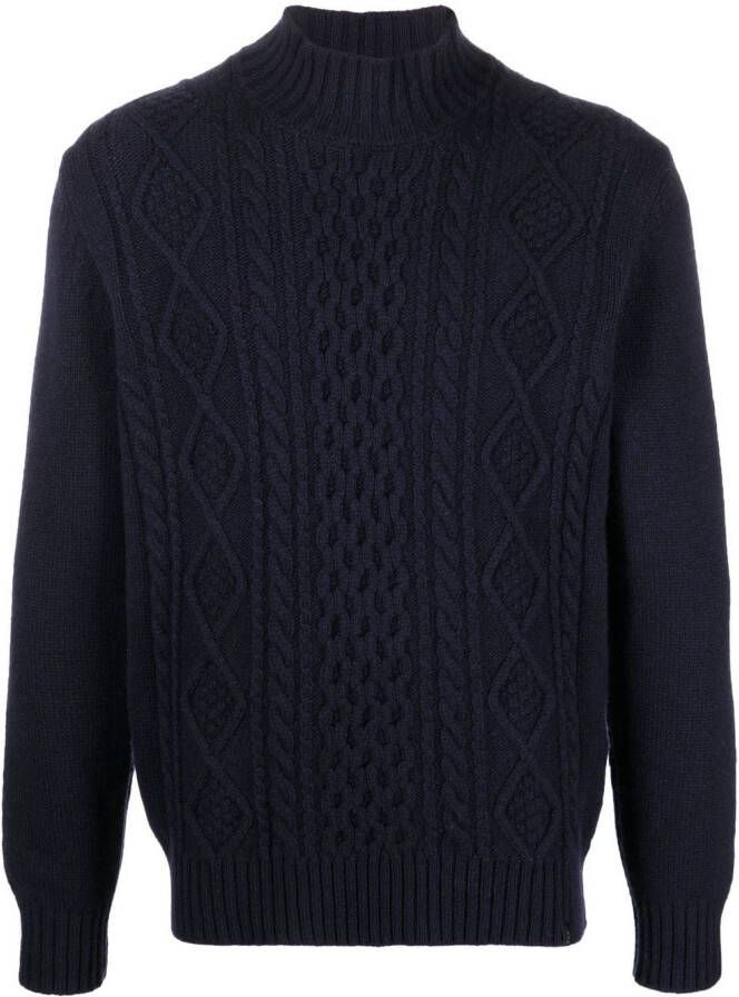 Fay Kabelgebreide trui Blauw