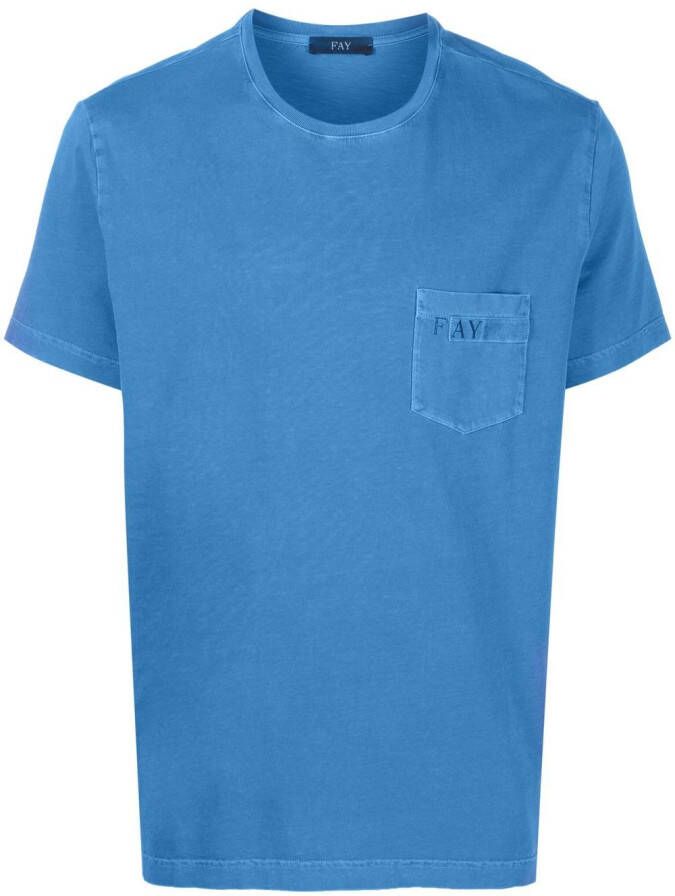 Fay Katoenen T-shirt Blauw