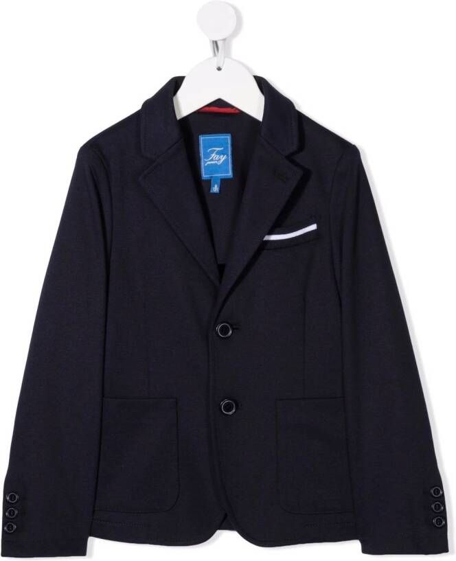 Fay Kids Blazer met enkele rij knopen Blauw