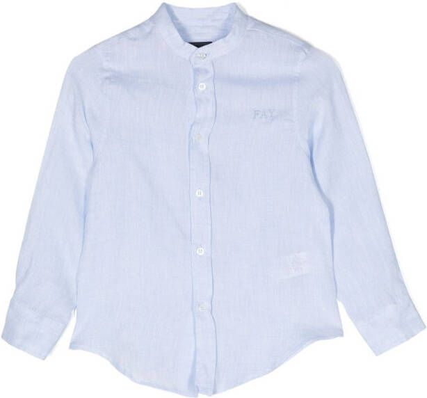 Fay Kids Shirt met geborduurd logo Blauw