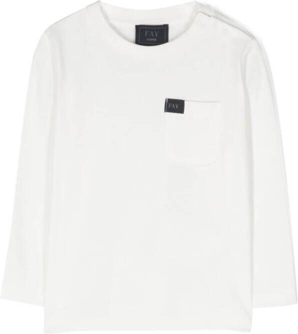 Fay Kids T-shirt met logo Wit