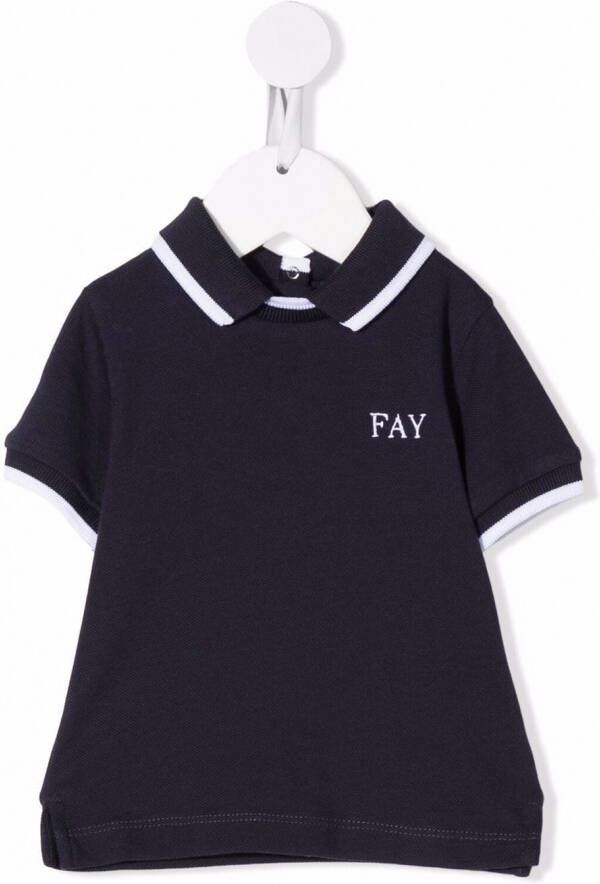 Fay Kids Poloshirt met logoprint Blauw