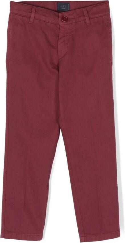 Fay Kids Slim-fit chino Rood