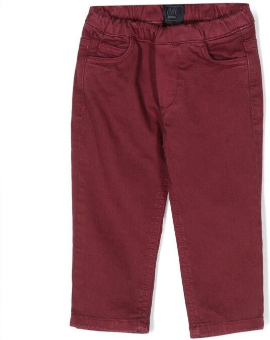 Fay Kids Slim-fit chino Rood