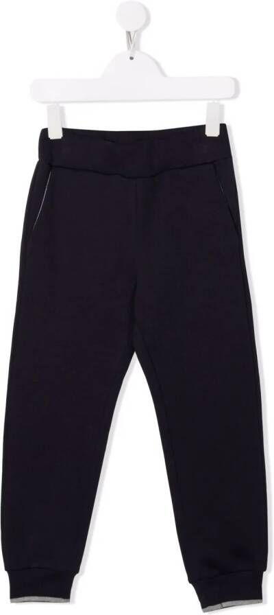 Fay Kids Trainingsbroek met contrasterende zak Blauw