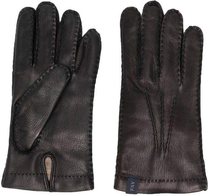 Fay Leren handschoenen Zwart