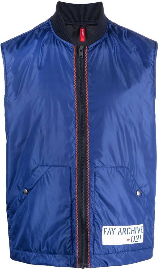 Fay Gilet met logodetail Blauw