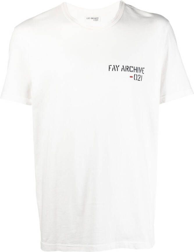 Fay T-shirt met logoprint Wit