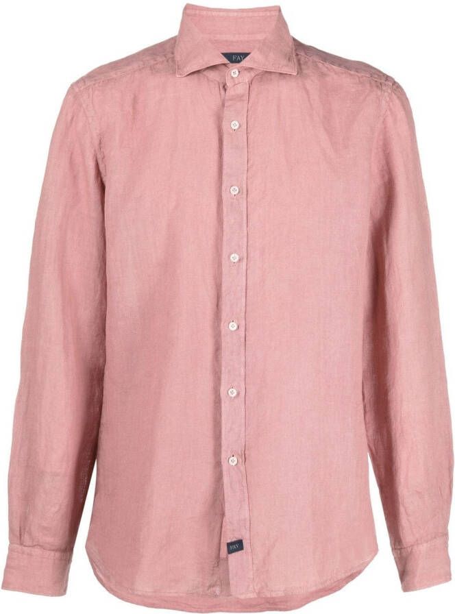 Fay Overhemd met logopatch Roze