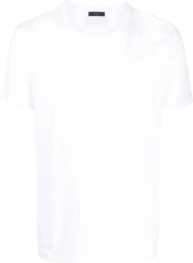 Fay T-shirt met logopatch Wit