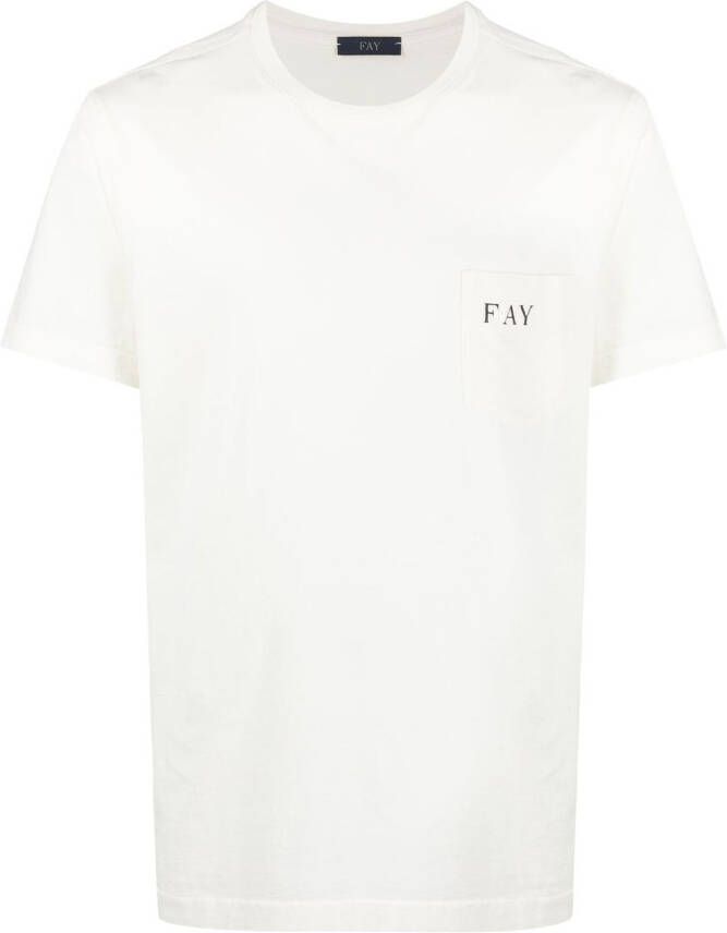 Fay T-shirt met logoprint Wit