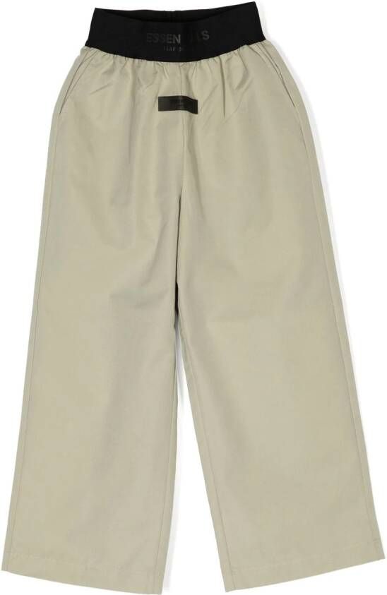 FEAR OF GOD ESSENTIALS KIDS Broek met logoband Groen