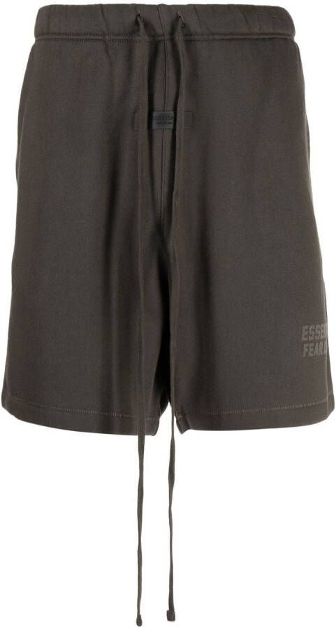 FEAR OF GOD ESSENTIALS Shorts met logoprint Bruin