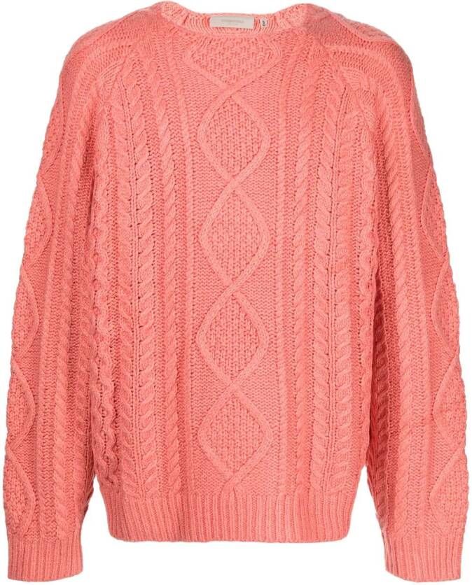 FEAR OF GOD ESSENTIALS Kabelgebreide trui Roze