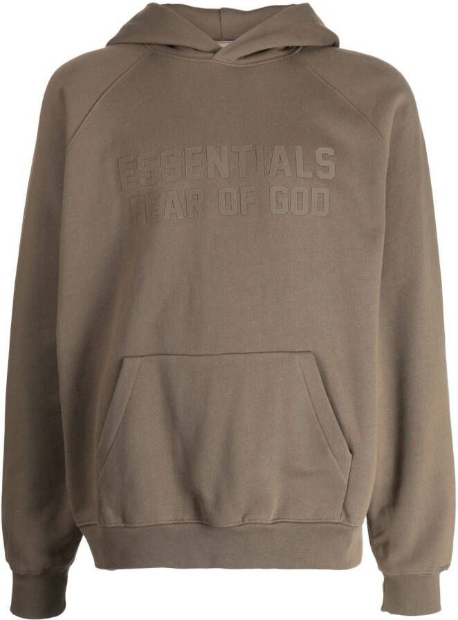 FEAR OF GOD ESSENTIALS Hoodie met logoprint Bruin