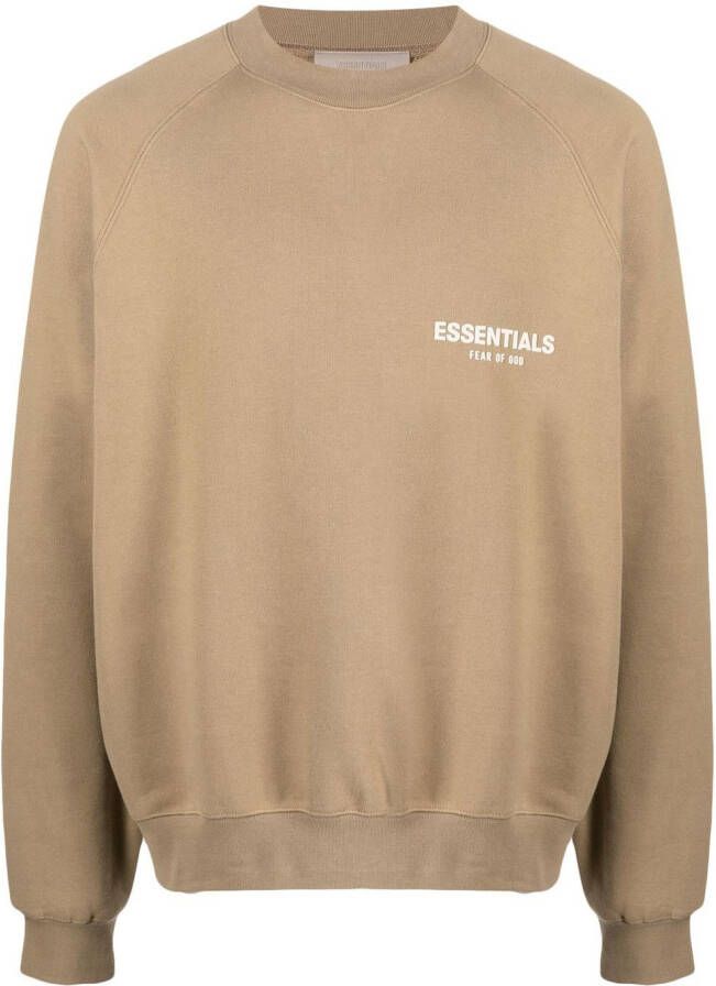 FEAR OF GOD ESSENTIALS Sweater met logoprint Bruin