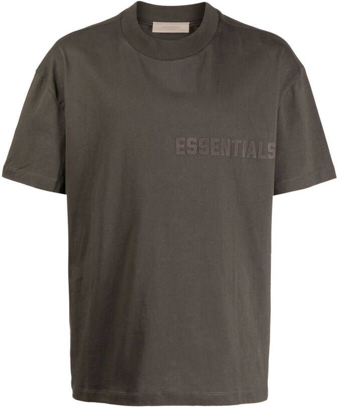 FEAR OF GOD ESSENTIALS T-shirt met logo applicatie Groen