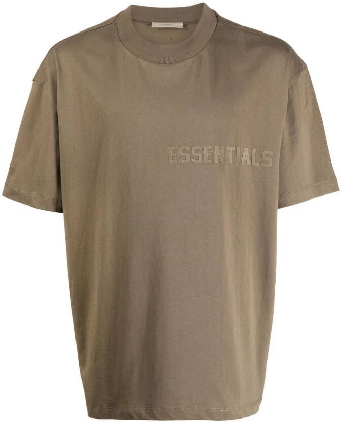 FEAR OF GOD ESSENTIALS T-shirt met logo applicatie Groen