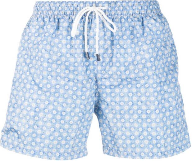 Fedeli Zwembroek met bloemenprint Blauw