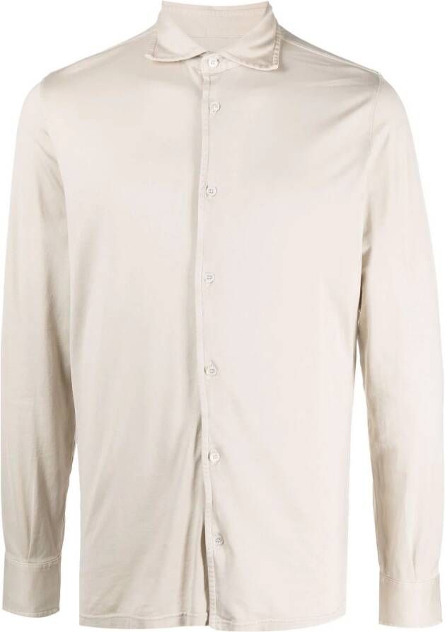 Fedeli Jersey button-down overhemd Beige