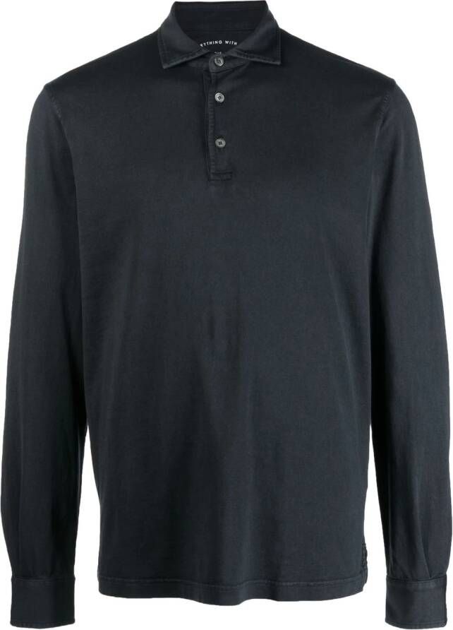Fedeli Poloshirt met lange mouwen Blauw