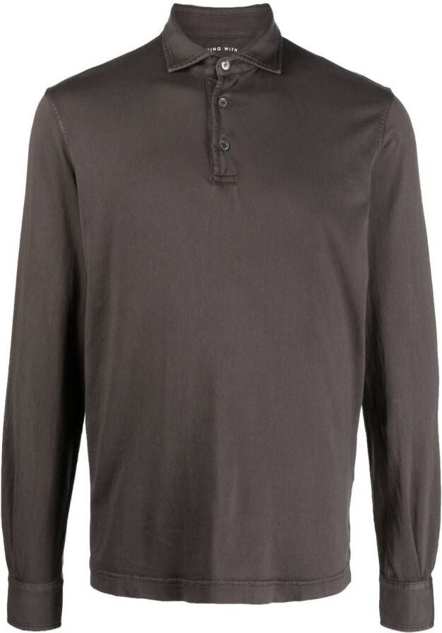 Fedeli Poloshirt met lange mouwen Bruin
