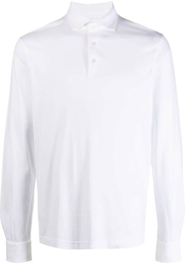Fedeli Poloshirt met lange mouwen Wit