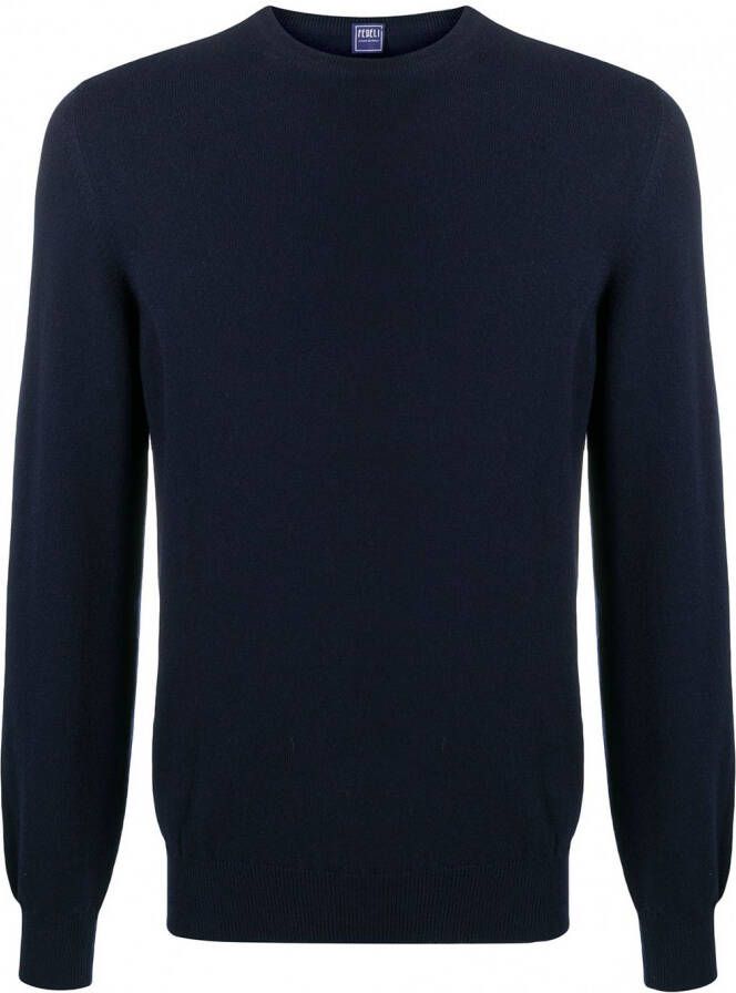 Fedeli Trui met ronde hals Blauw