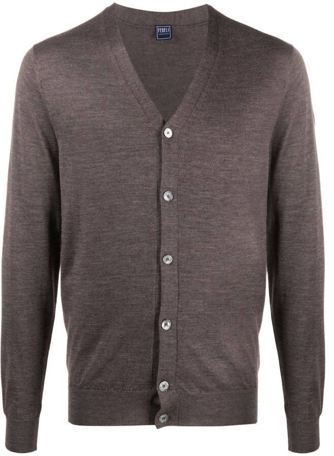 Fedeli Vest met V-hals Bruin