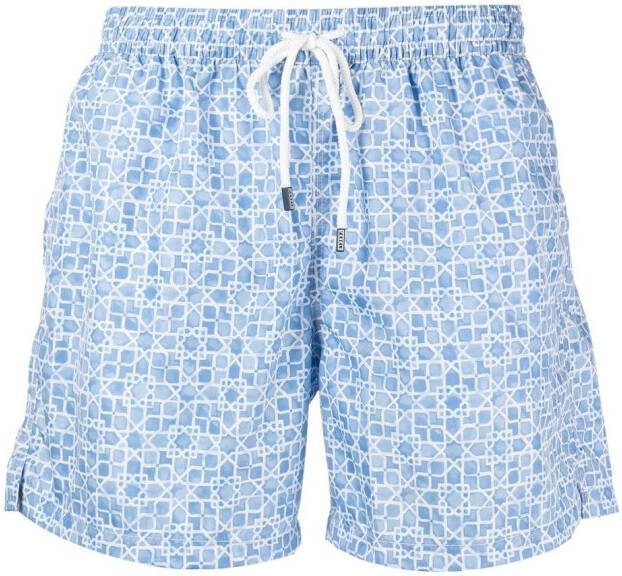 Fedeli Zwembroek met geometrische print Blauw