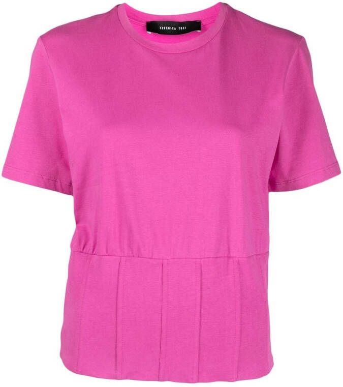 Federica Tosi T-shirt met korsettaille Roze