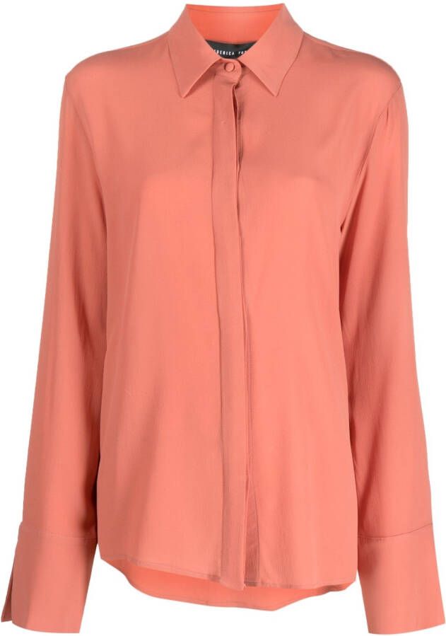 Federica Tosi Gedrapeerde blouse Oranje
