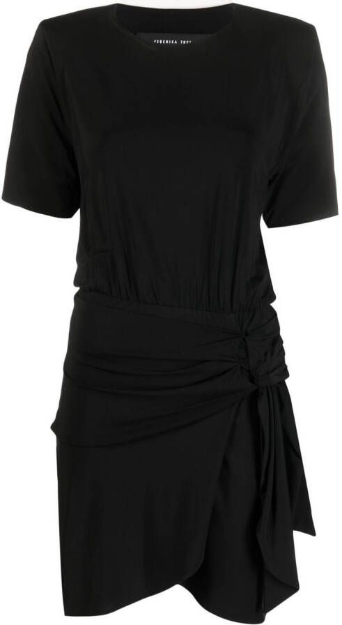Federica Tosi Mini-jurk met boothals Zwart