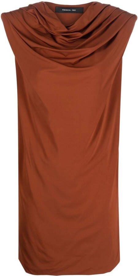 Federica Tosi Mini-jurk met ruches Oranje