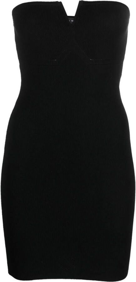 Federica Tosi Mini-jurk met V-hals Zwart